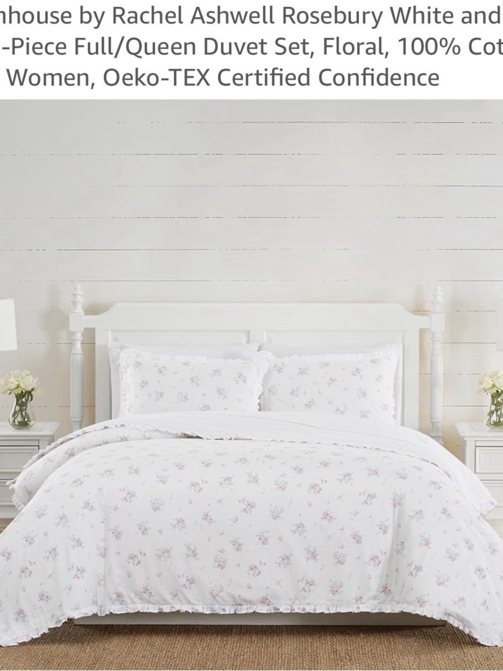 Rosebury White Floral Duvet Cover Set by Rachel Ashwell
